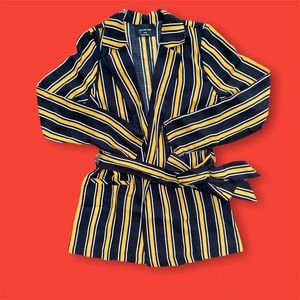 Striped Blazer w/ Belt
